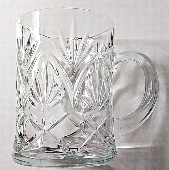2pc Vintage PAUL SEBASTIAN INC TEMPERED GLASS Heavy Crystal Mugs 4.25" - Picture 8 of 11
